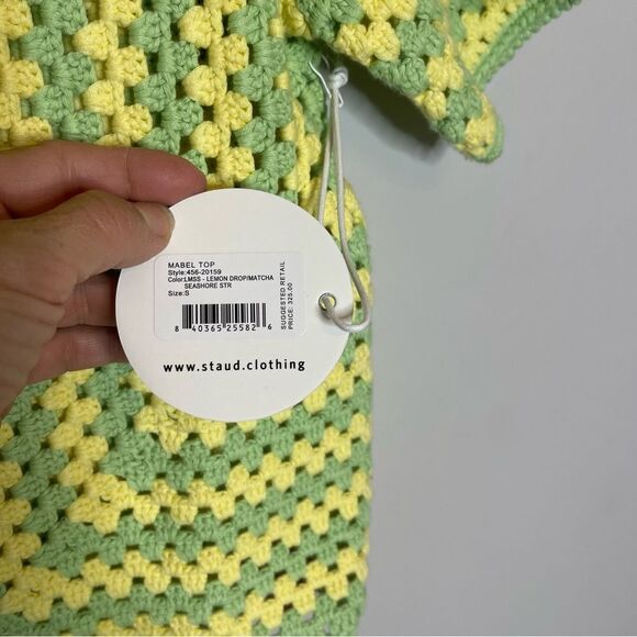 $325 STAUD Mabel Crochet Collared Shirt NWT  Small - Picture 11 of 11